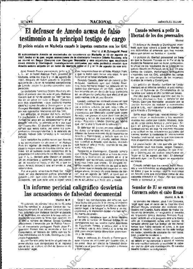 ABC MADRID 22-02-1989 página 22