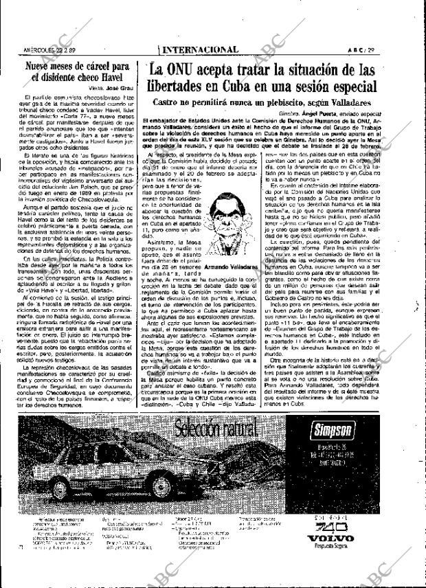 ABC MADRID 22-02-1989 página 29