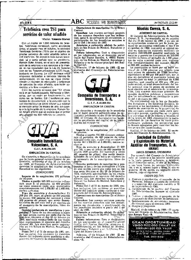 ABC MADRID 22-02-1989 página 46