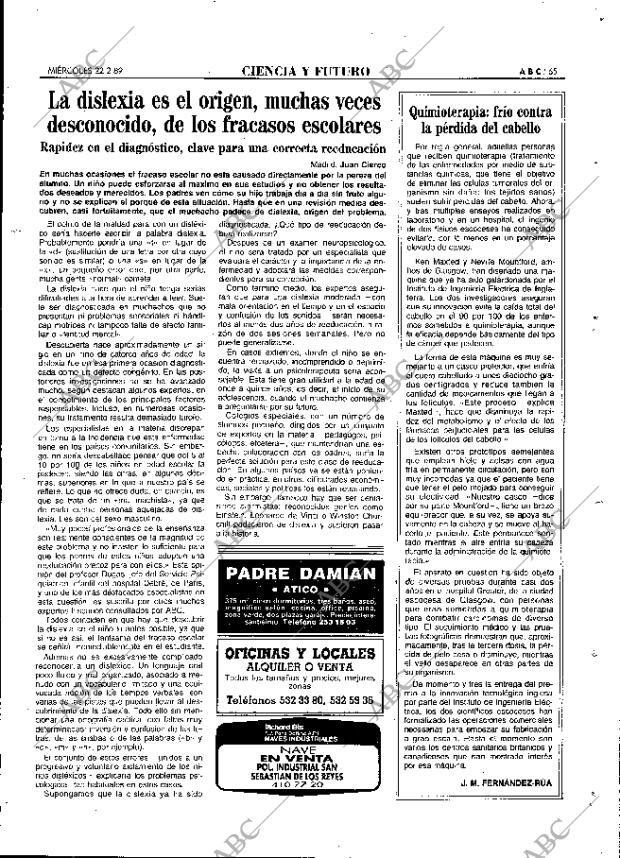 ABC MADRID 22-02-1989 página 65