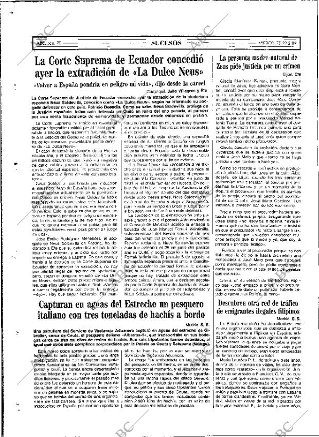 ABC MADRID 22-02-1989 página 70