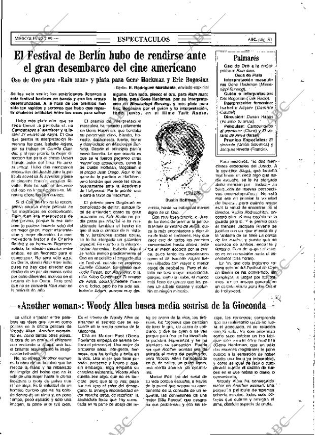 ABC MADRID 22-02-1989 página 81