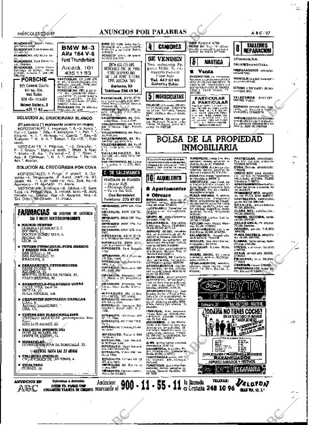 ABC MADRID 22-02-1989 página 97