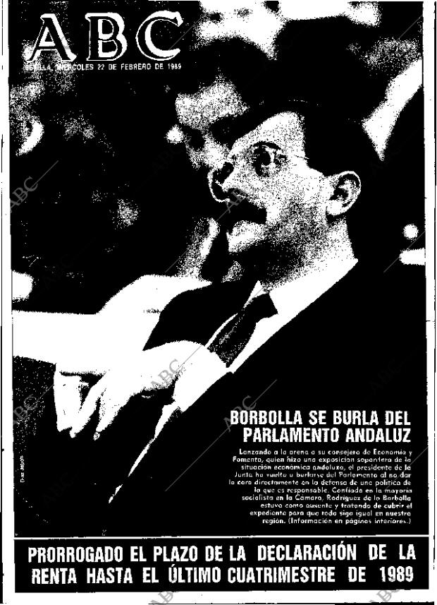 ABC SEVILLA 22-02-1989 página 1