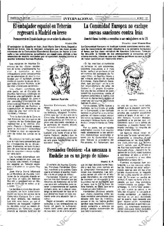 ABC SEVILLA 22-02-1989 página 27