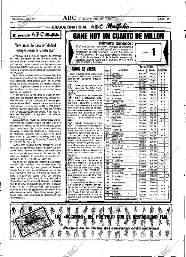 ABC SEVILLA 22-02-1989 página 57