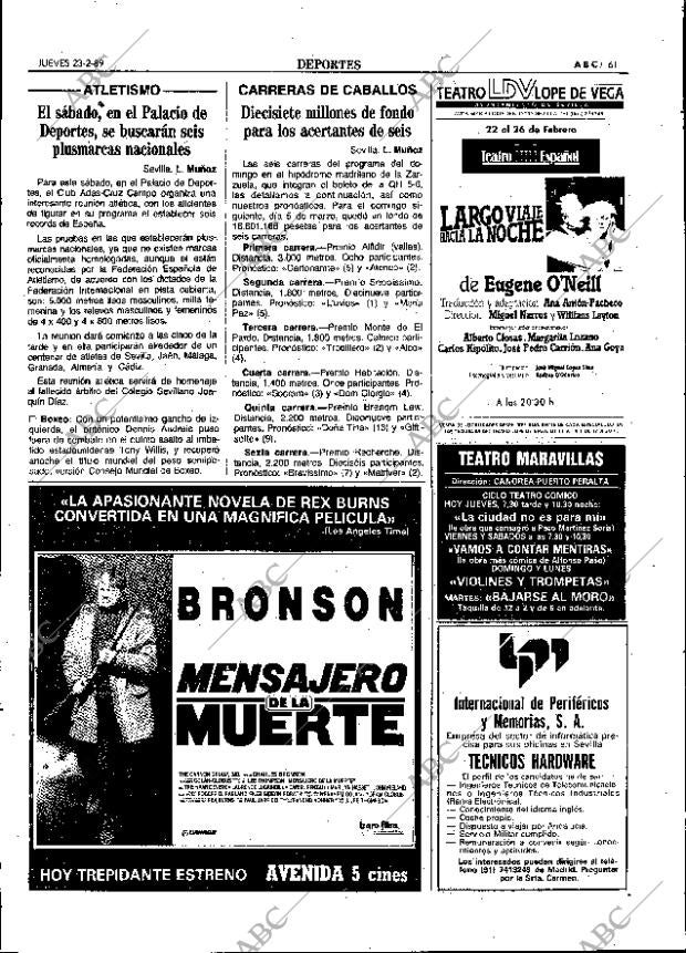 ABC SEVILLA 23-02-1989 página 61