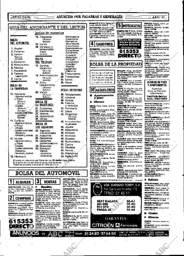 ABC SEVILLA 23-02-1989 página 65