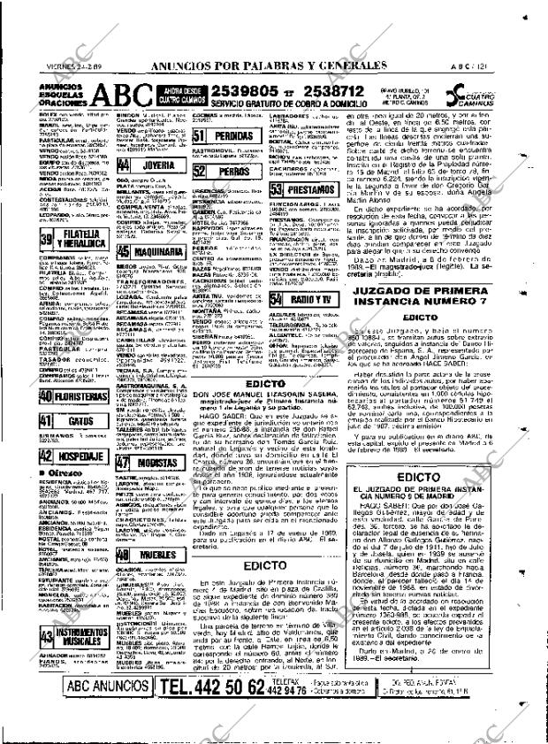 ABC MADRID 24-02-1989 página 121