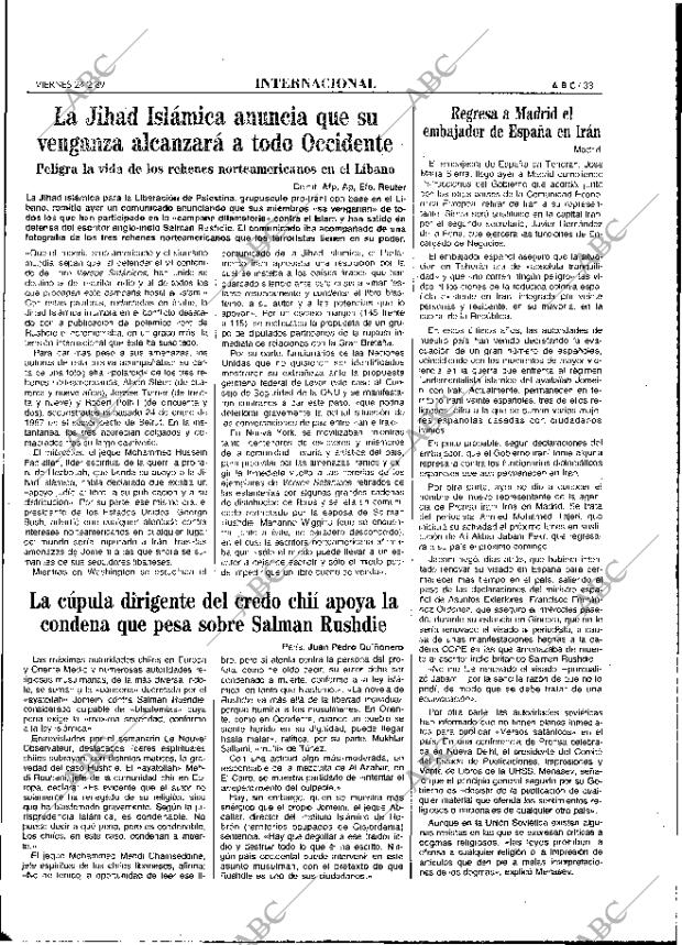 ABC MADRID 24-02-1989 página 33