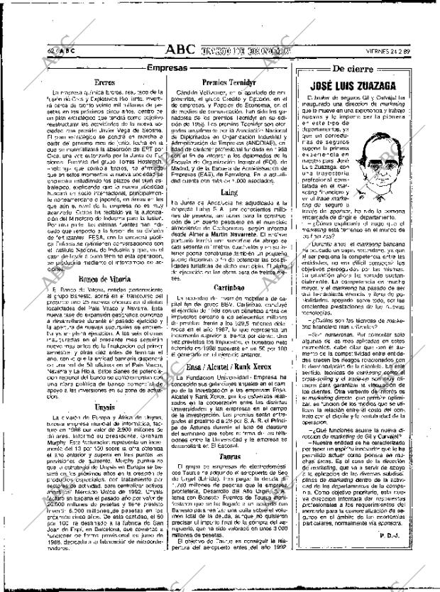ABC MADRID 24-02-1989 página 62
