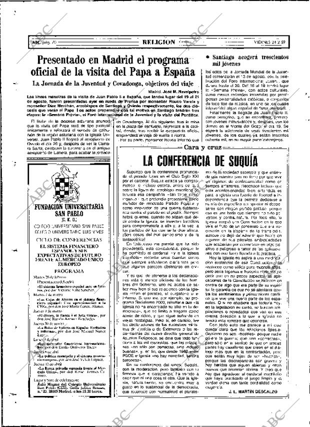 ABC MADRID 24-02-1989 página 70