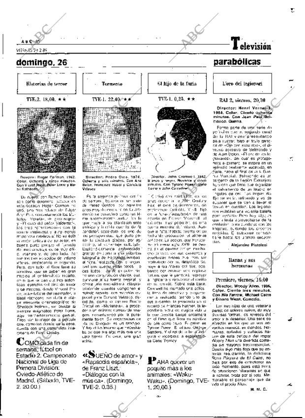 ABC MADRID 24-02-1989 página 85