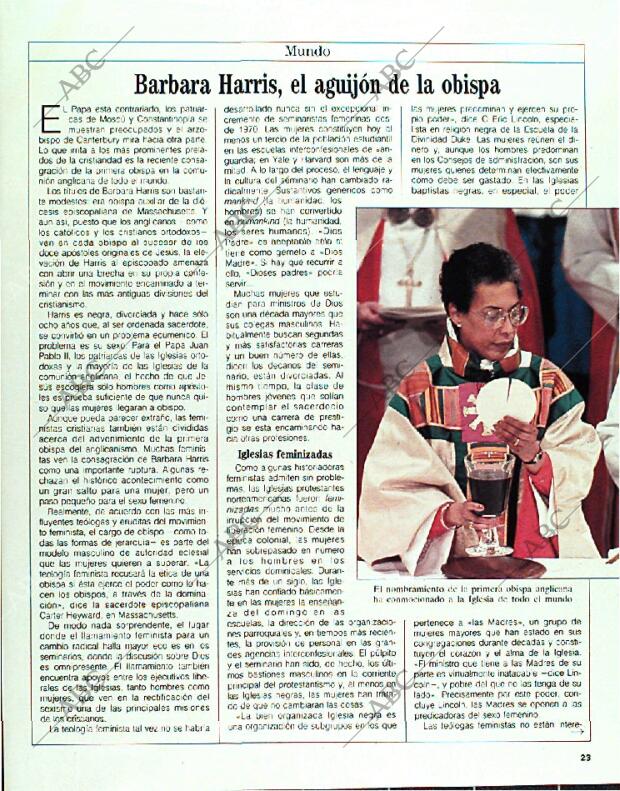 BLANCO Y NEGRO MADRID 12-03-1989 página 23