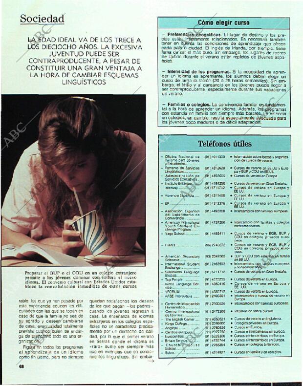 BLANCO Y NEGRO MADRID 12-03-1989 página 68