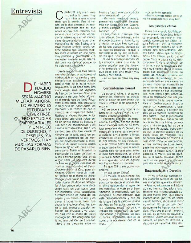 BLANCO Y NEGRO MADRID 12-03-1989 página 76