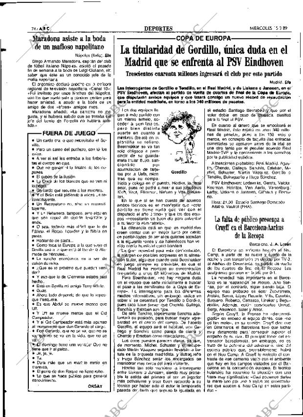 ABC SEVILLA 15-03-1989 página 74