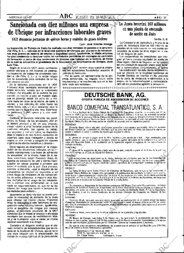 ABC SEVILLA 22-03-1989 página 57