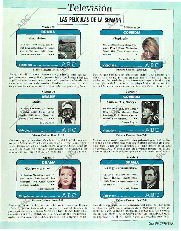 BLANCO Y NEGRO MADRID 26-03-1989 página 141