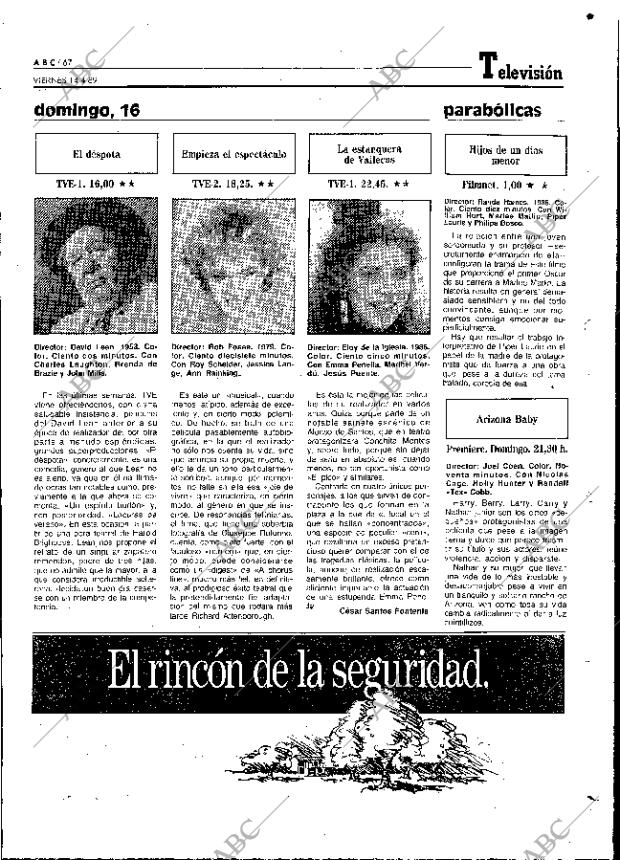 ABC MADRID 14-04-1989 página 67