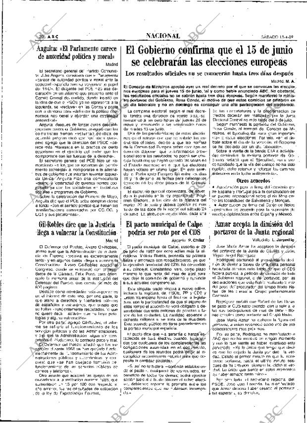 ABC MADRID 15-04-1989 página 20