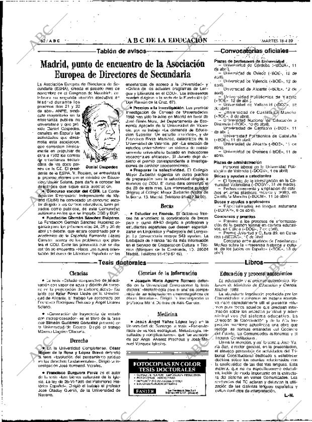 ABC MADRID 18-04-1989 página 62