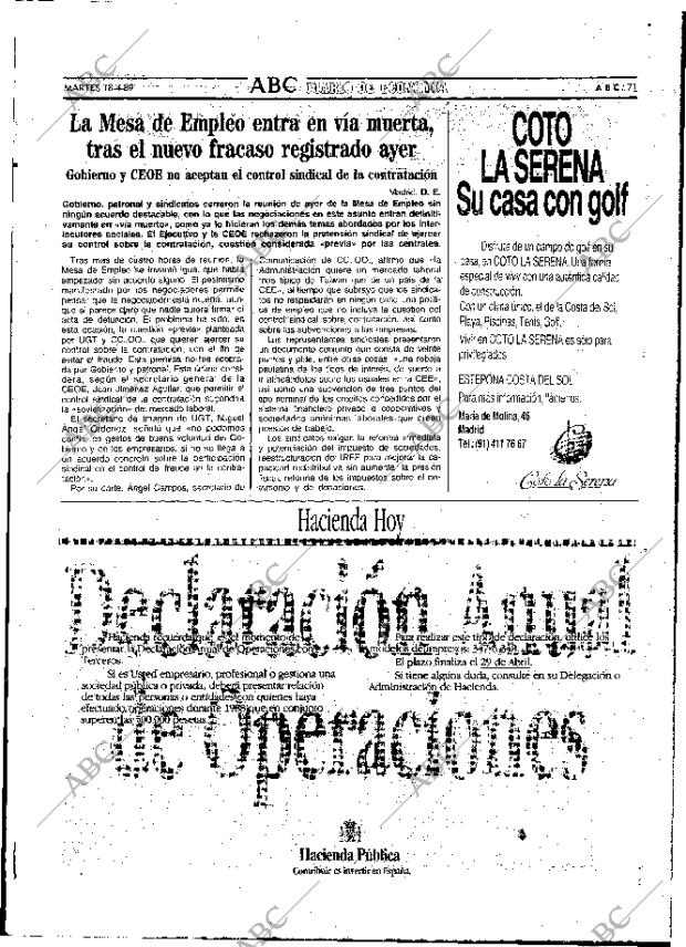 ABC MADRID 18-04-1989 página 71