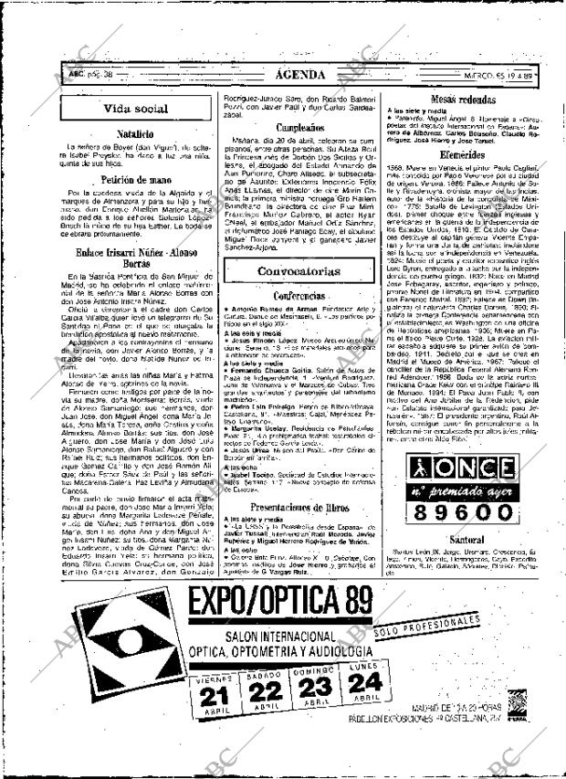 ABC MADRID 19-04-1989 página 38