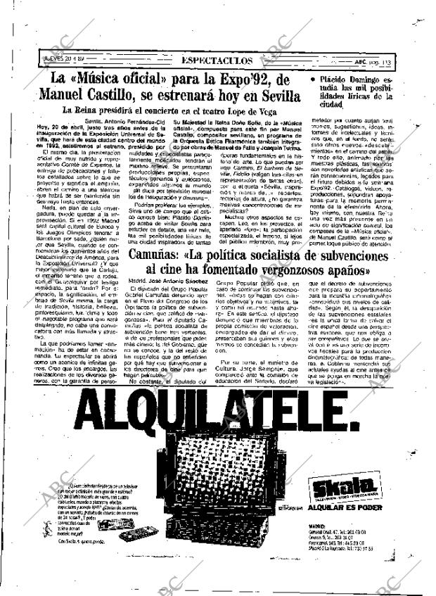 ABC MADRID 20-04-1989 página 113