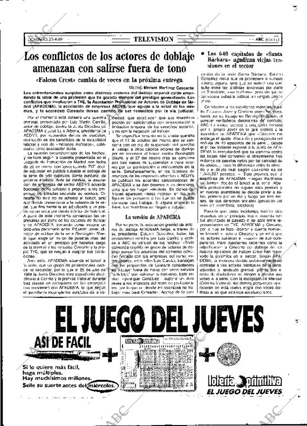 ABC MADRID 23-04-1989 página 113