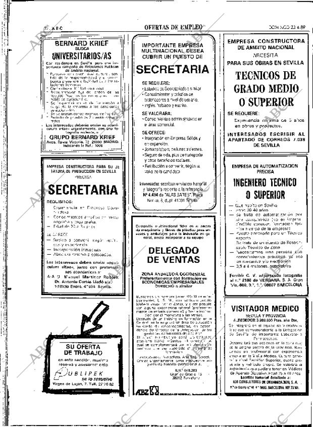 ABC SEVILLA 23-04-1989 página 72