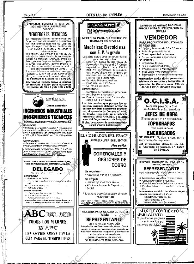 ABC SEVILLA 23-04-1989 página 74
