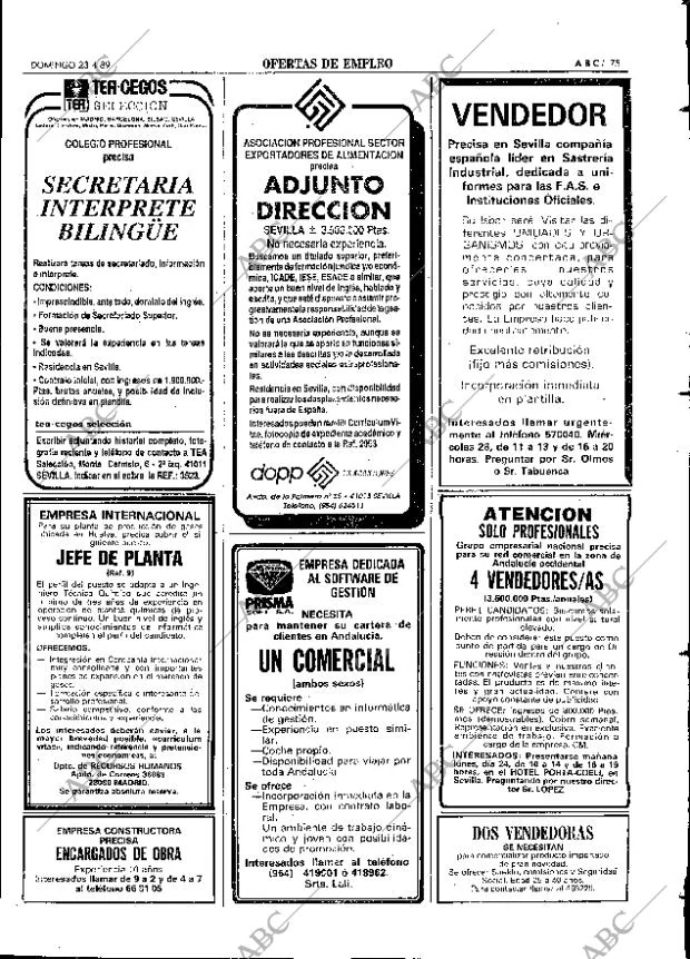 ABC SEVILLA 23-04-1989 página 75