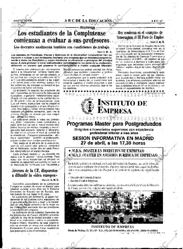 ABC MADRID 25-04-1989 página 67