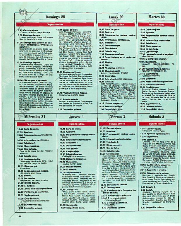 BLANCO Y NEGRO MADRID 28-05-1989 página 144