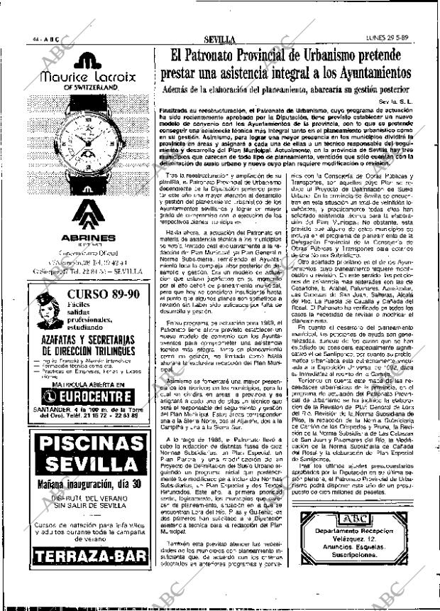 ABC SEVILLA 29-05-1989 página 44