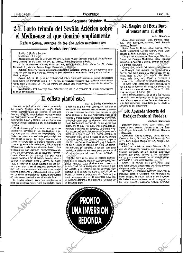 ABC SEVILLA 29-05-1989 página 69