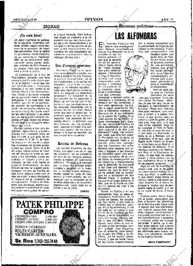 ABC MADRID 31-05-1989 página 21