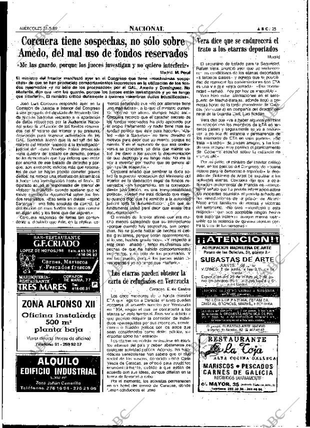 ABC MADRID 31-05-1989 página 25