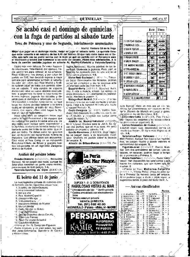 ABC MADRID 31-05-1989 página 87