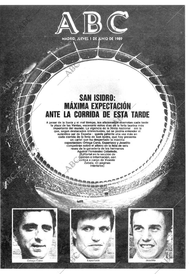 ABC MADRID 01-06-1989 página 1