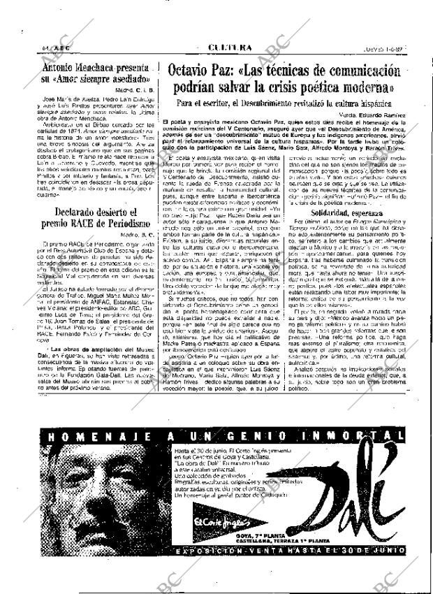 ABC MADRID 01-06-1989 página 64