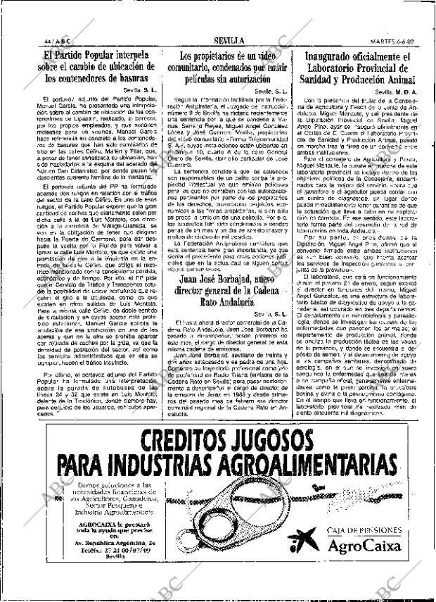 ABC SEVILLA 06-06-1989 página 44