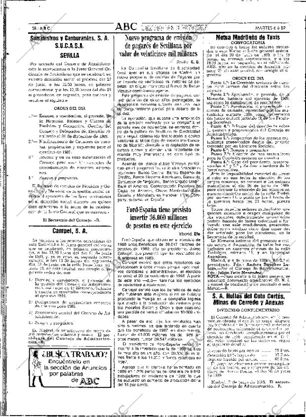 ABC SEVILLA 06-06-1989 página 58