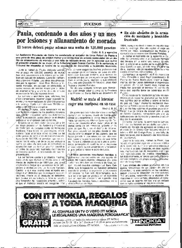 ABC MADRID 15-06-1989 página 74