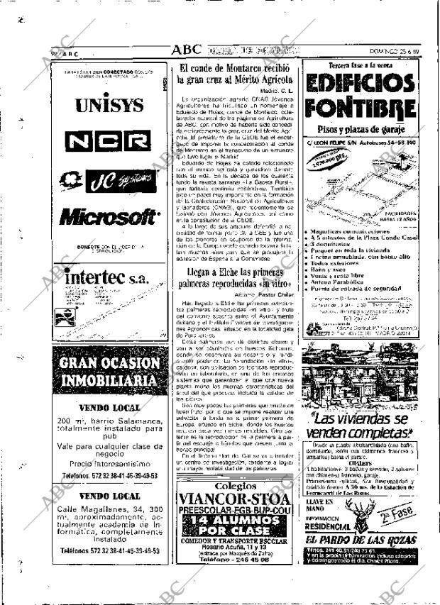 ABC MADRID 25-06-1989 página 92