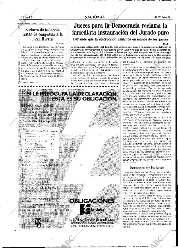 ABC MADRID 26-06-1989 página 38