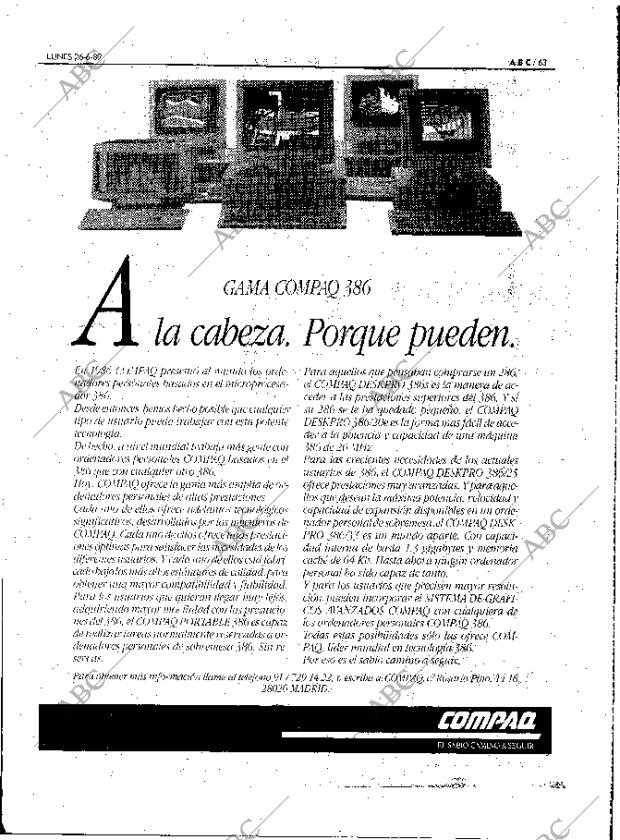 ABC MADRID 26-06-1989 página 63