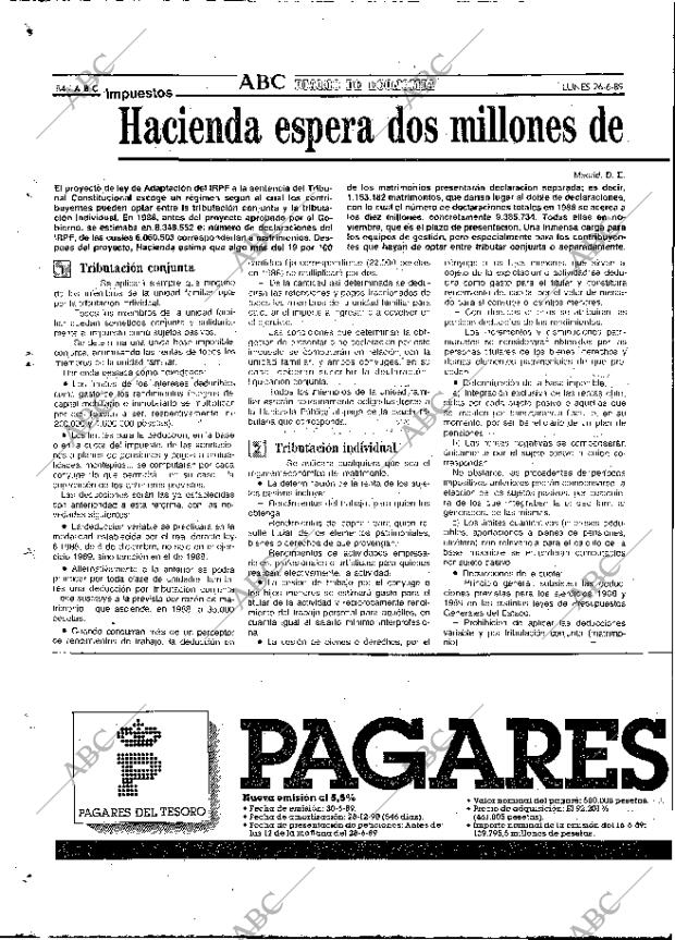 ABC MADRID 26-06-1989 página 84