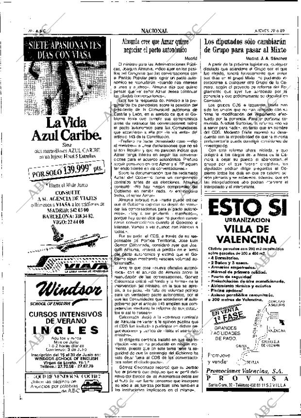 ABC SEVILLA 29-06-1989 página 20